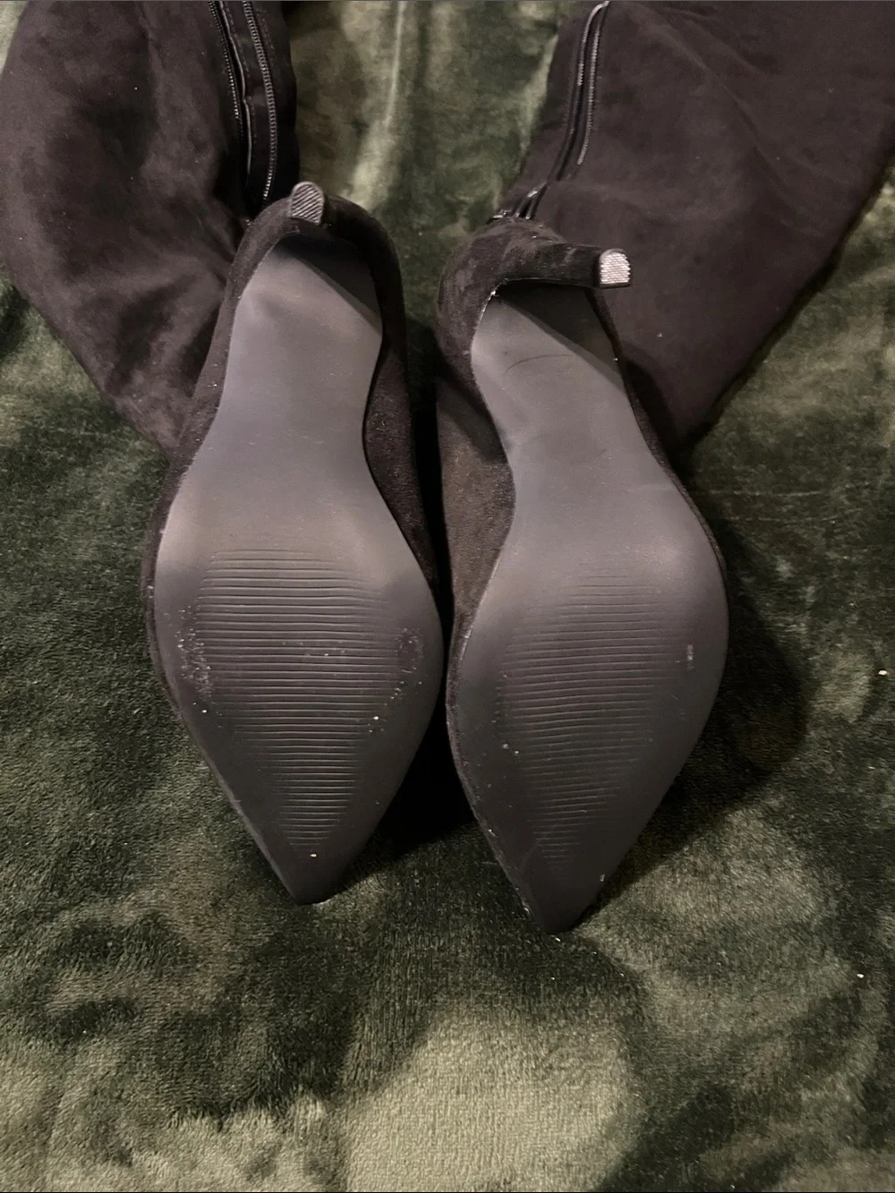 Women's Black Over-the-Knee Stiletto Boots - Classic Elegance